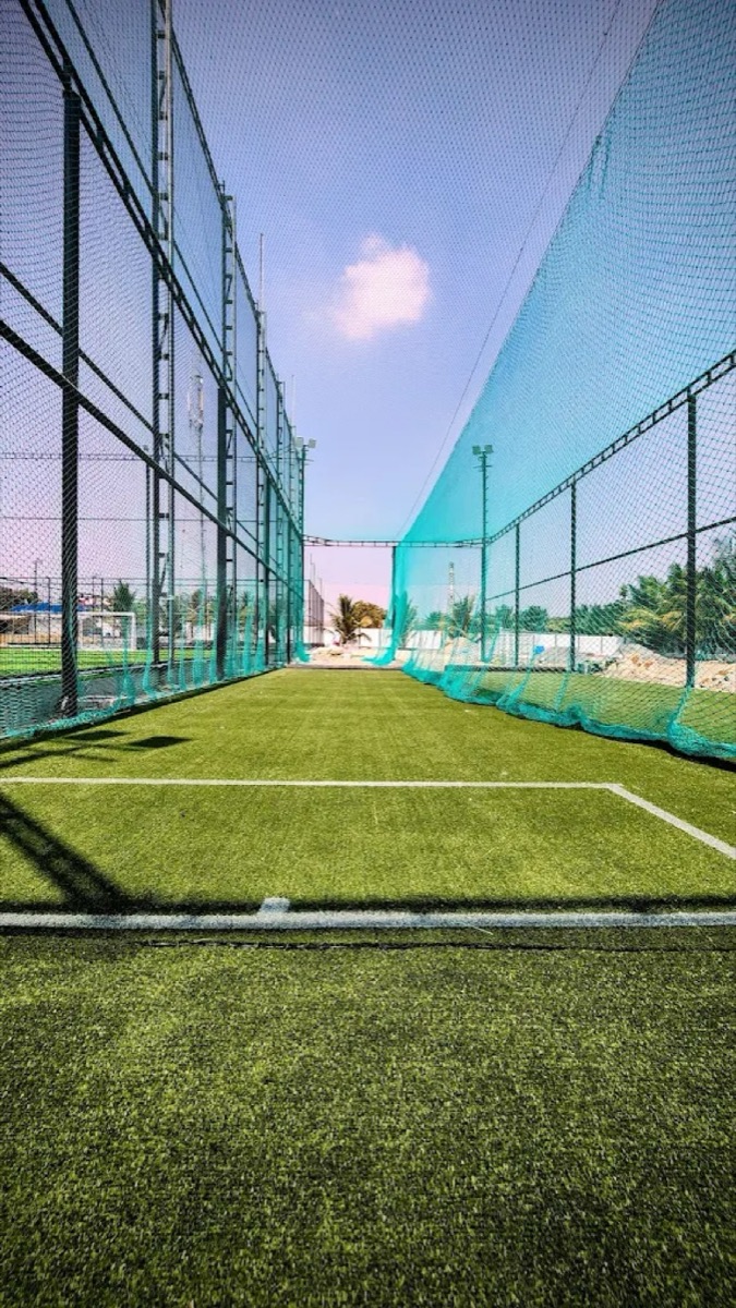Cricket net with full run-up at Sportiv Bloc, Karumathampatti