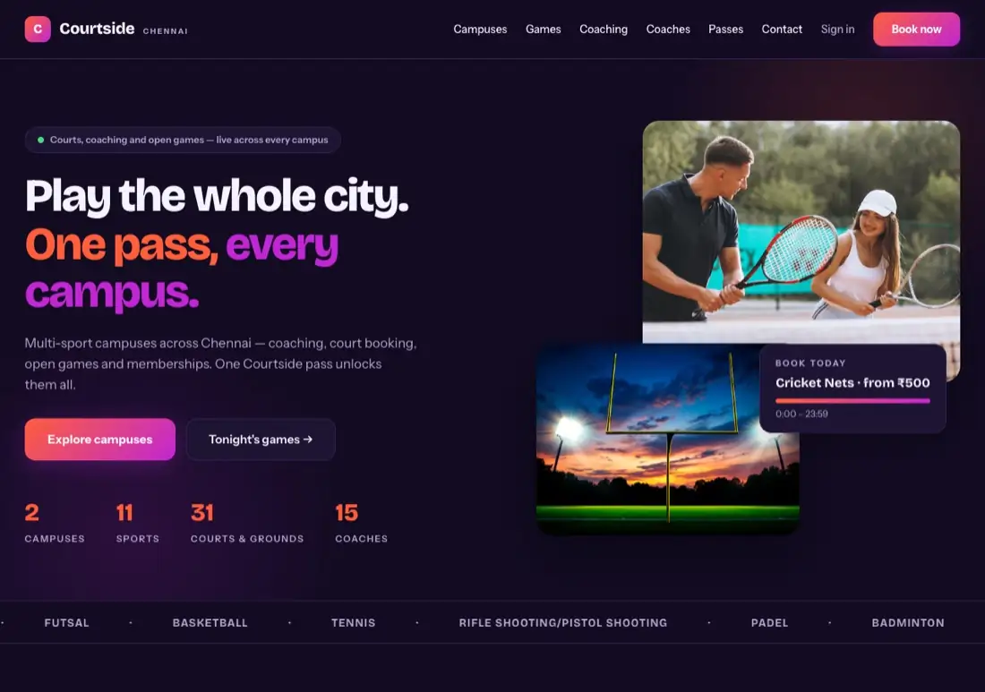 Southpoint Collective template, home page