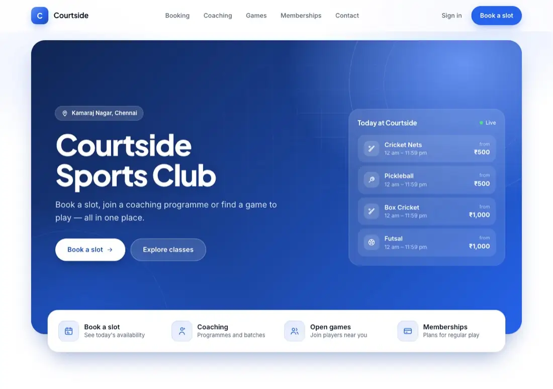 Essentials template, home page